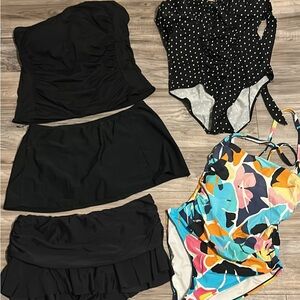 Nautica Blue and White Swimwear